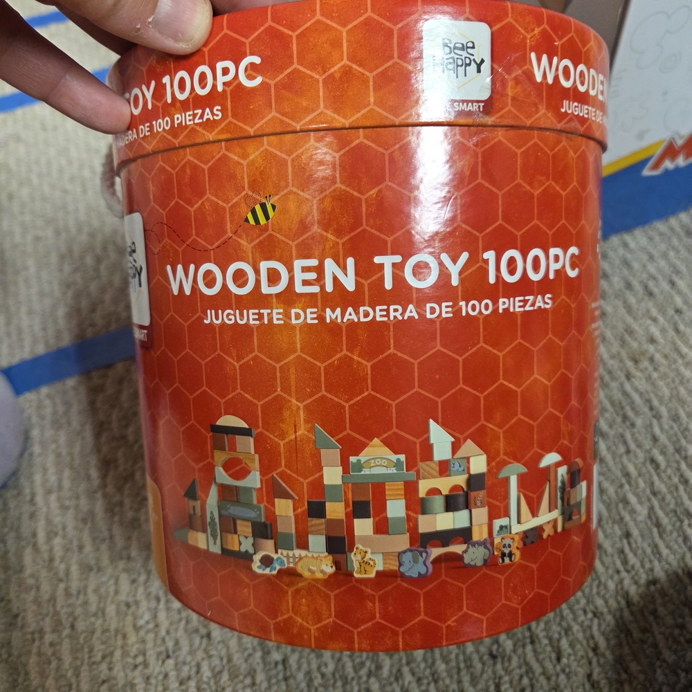 Wooden Toy 100PC Set - Red